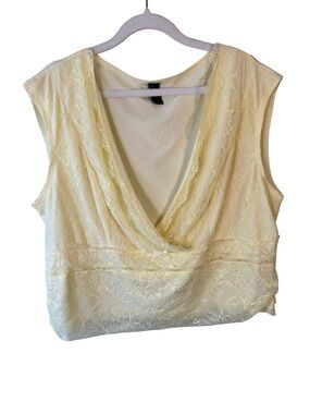 Cider Cream Lace Surplice Camisole Top Size 3XL Y2K Cottagecore Romantic